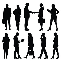 Set of business people silhouettes