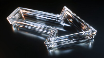 A crystal arrow pointing to the right, symbolising direction, guidance, and forward motion