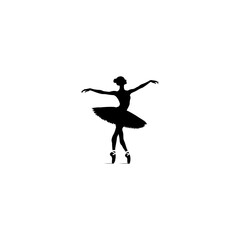 ballet dancer logo silhouette vector, ballet silhouette ballerina logo icon silhouette, ballet jumping dancer female dancer action pose black silhouette, 