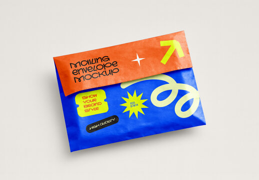 Mailing Envelope Mockup &ndash; Realistic Packaging and Branding Template for Postal and Delivery Design