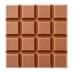 Delectable Chocolate Bar: A perfectly square chocolate bar, expertly crafted with sixteen evenly divided squares, promising a rich and satisfying treat.