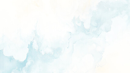 Abstract watercolor wash in shades of blue and white. Soft, textured blend of colors