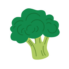 Broccoli in Flat Style for Nutrition and Health Concept