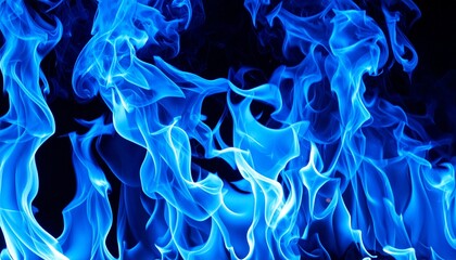 青い炎. Blue Flames. AI generated.