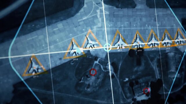 Secret close-up footage of a landing field appears on the screen. The defense committee is using satellite data to count the number of aircraft at military aerodrome. Eight warplanes were identified.