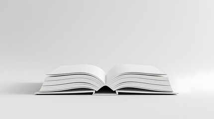 an open book with white background ready to read
