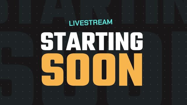 Livestream stream starting soon twitch kick broadcast intro introduction coming soon animated text animation countdown