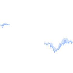 Cartoon Snow Caps With Icicles Snowy Frozen Winter Scene On Transparent Background