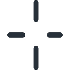 Dark Gray Crosshair Target Icon on Transparent Background Representing Focus Aim and Precision