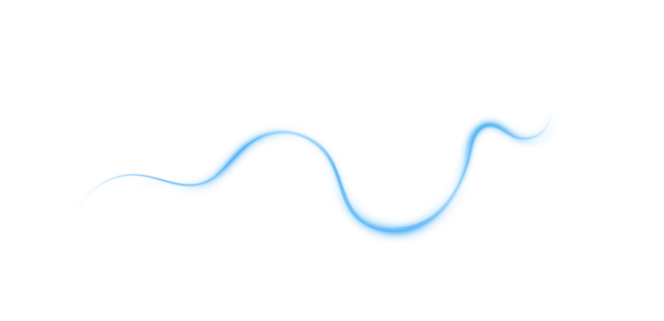 Transparent airflow wind wave with soft blue motion lines for air conditioner or fresh breeze concept PNG