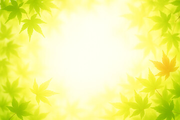 新緑のもみじと光の背景