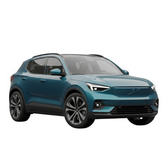 Sleek teal crossover, isolated in digital space, minimalist automotive presentation