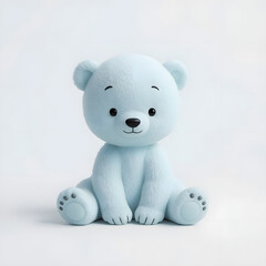 Soft Blue Teddy Bear for Kids Room Decoration