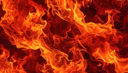 赤い炎. Red Flames. AI generated.