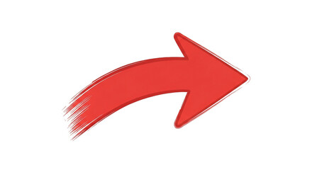 Bold red arrow points forward with dynamic brushstroke effect indicating progress and direction for business growth