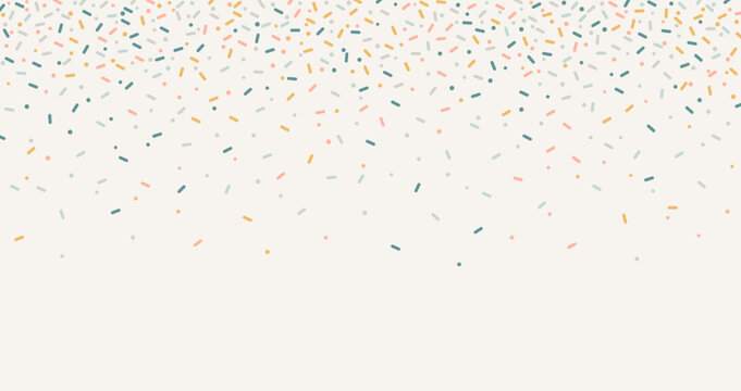 Colorful sprinkles banner background, colorful falling decorative sprinkles background