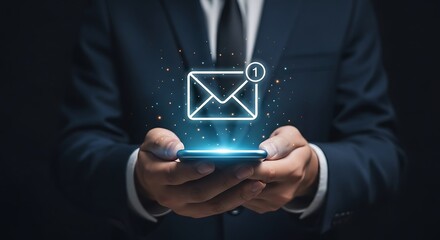 Receive important business notifications instantly with this modern digital communication concept