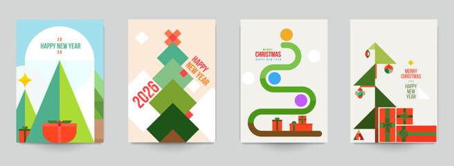 Set art background for covers, invitations, posters, banners, flyers, placards. Minimal template design for branding, advertising for christmas or new year holiday. Vector illustration.
