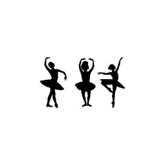 Ballet silhouette ballerina Beautiful set