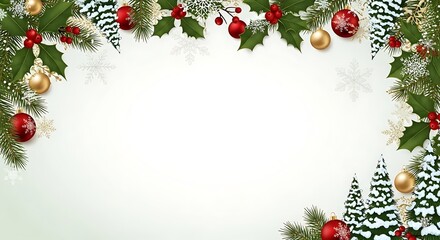 Beautiful Christmas Tree with Gift Boxes, Ornaments, and Golden Lights on Beige Background