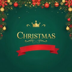 Festive Christmas Tree with Golden and Red Decorations Surrounded by Gift Boxes and Pine Cones