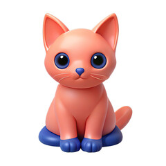 Fototapeta premium Pink Cat Sitting Cartoon Animal Illustration Transparent PNG