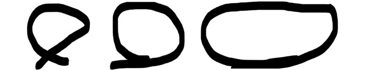 Obraz premium Black Hand-Drawn Circle Marks Set Isolated on Transparent Background