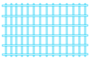 Neon Blue Grid Pattern on Transparent Background