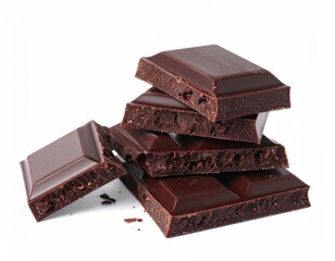 Stacked dark chocolate bar pieces