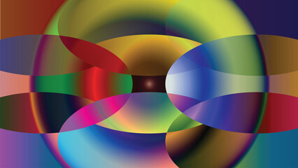 Obraz premium Abstract Colorful Overlapping Geometric Shapes With Gradient Blending background