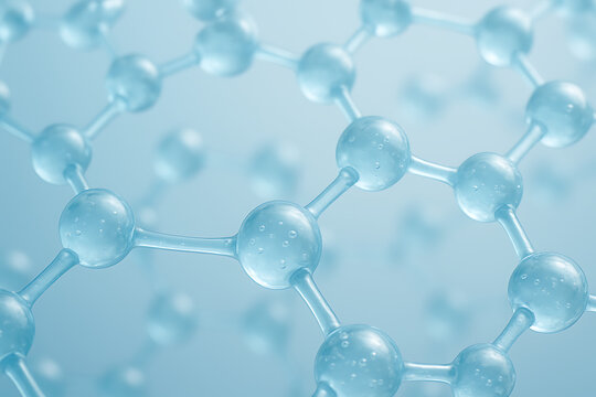 A repeating hexagonal pattern of blue glassy molecular bonds, suggesting a strong crystalline structure, chemical polymer, or futuristic nanotechnology matrix
