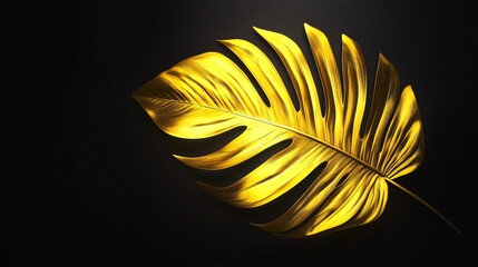 Vibrant Neon Tropical Leaf Illumination