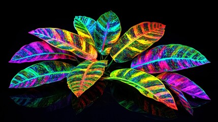 Vibrant Neon Tropical Foliage Display