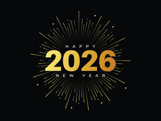 Fototapeta premium Happy New Year 2026 Festive Celebration banner party event decoration template vector high resolution