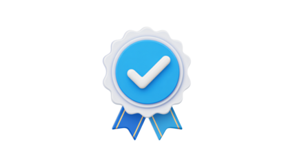 Stylish blue verified badge, perfect for social media or website design