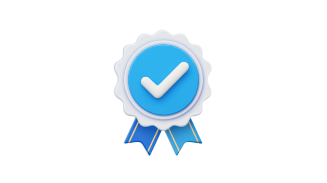 Stylish blue verified badge, perfect for social media or website design