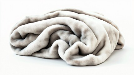 Luxurious Soft Blanket on White Background