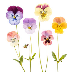 A vibrant set of colorful floral illustrations, perfect for a spring or summer seamless pattern design