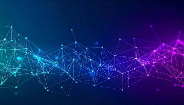 Abstract futuristic technology background with glowing lines and dots creating a digital network plexus, perfect for cyber monday promotions and high-tech advertising concepts - Powered by Adobe