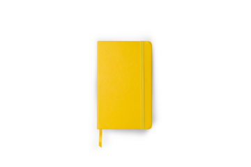 Yellow closed notebooks isolated on white