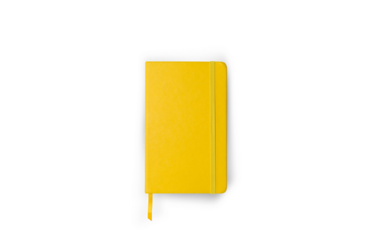 Yellow closed notebooks isolated on white