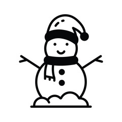 Grab this creatively designed glyph style snowman icon