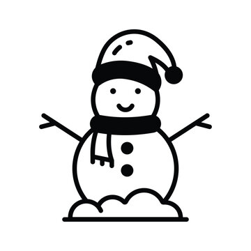 Grab this creatively designed glyph style snowman icon