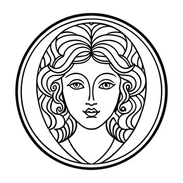 Elegant oval face outline