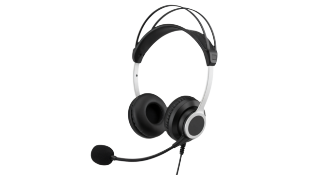 Modern headset with microphone for clear communication and collaboration