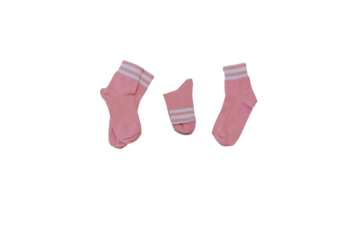 pink socks on a white background, set of children's pink socks isolated on a white background