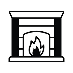 Grab this creatively design glyph icon of fireplace in modern style