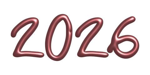 3d happy New Year doodle 2026 numbers Single element for calendar, card, banner, flyer, web, poster, design, decor