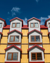Patagonia, Argentina: skyline and typical architecture in Ushuaia, the capital of Tierra del Fuego, Antartida e Islas del Atlantico Sur Province, the southernmost city of the world
