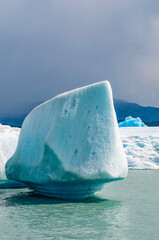 Los Glaciares National Park, Patagonia, Argentina: giant floating icebergs while cruising on Lago Argentino (Lake Argentino), the biggest freshwater lake in Argentina nourished by glacial meltwaters
